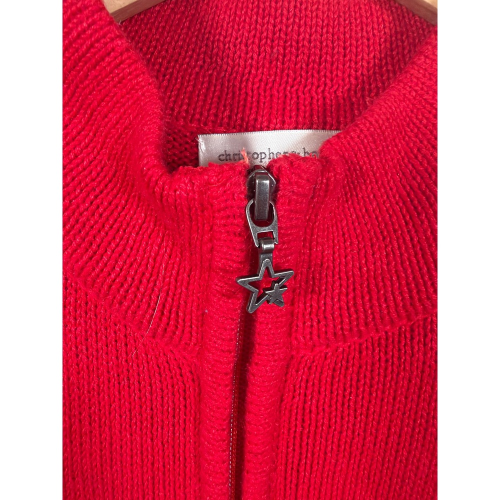 Christopher & Banks Sweate Vest XL Red Ugly Christmas Snowman Zip Up - Picture 2 of 9